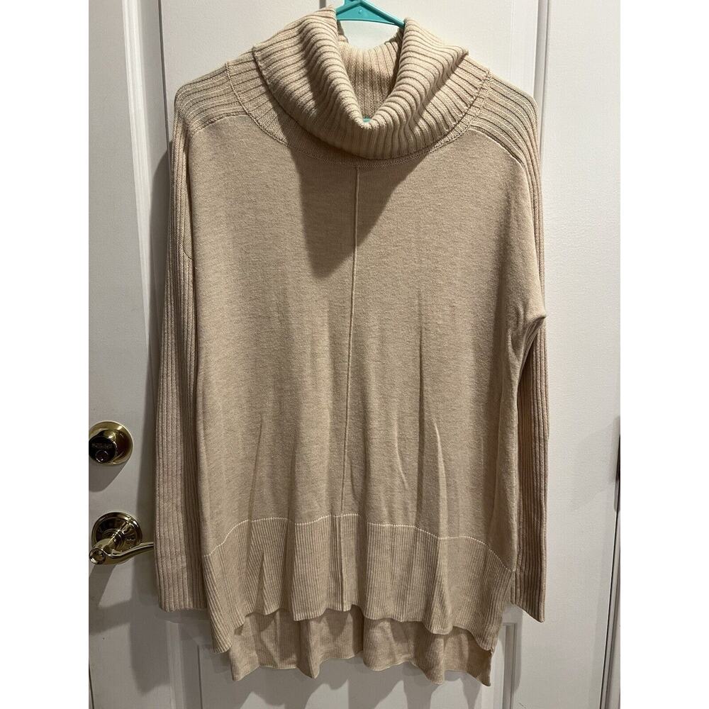 Soft Surroundings Sweater Womens S Ivory Cowl Neck Slouchy Cashmere Blend